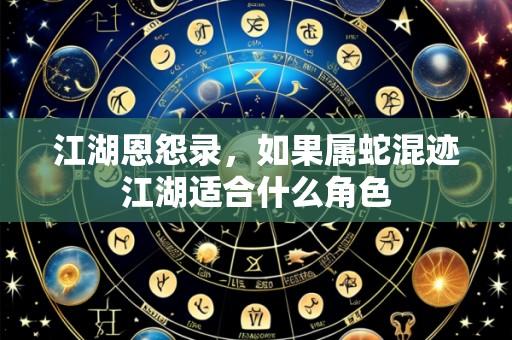 江湖恩怨录，如果属蛇混迹江湖适合什么角色