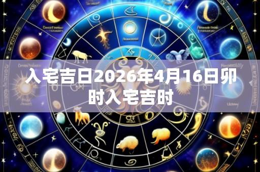 入宅吉日2026年4月16日卯时入宅吉时