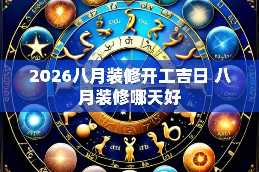 2026八月装修开工吉日 八月装修哪天好