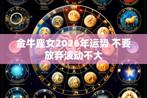 金牛座女2026年运势 不要放弃波动不大