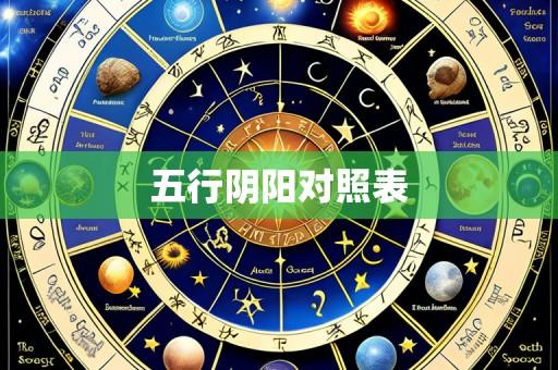 五行阴阳对照表