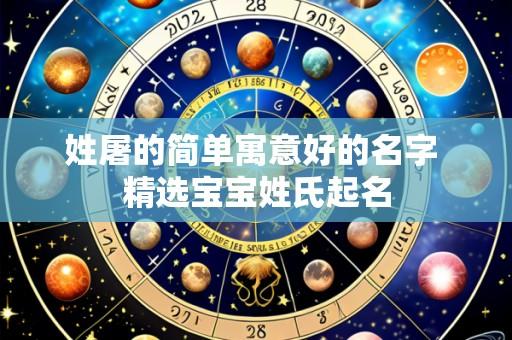姓屠的简单寓意好的名字 精选宝宝姓氏起名