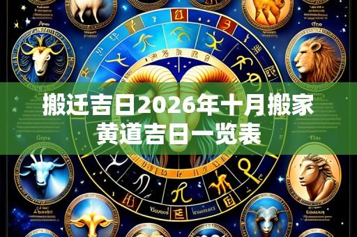搬迁吉日2026年十月搬家黄道吉日一览表