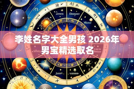 李姓名字大全男孩 2026年男宝精选取名