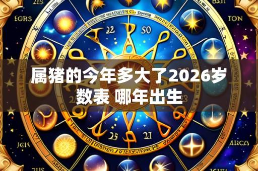 属猪的今年多大了2026岁数表 哪年出生