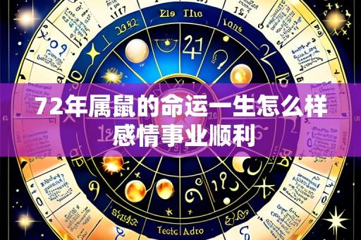 72年属鼠的命运一生怎么样 感情事业顺利