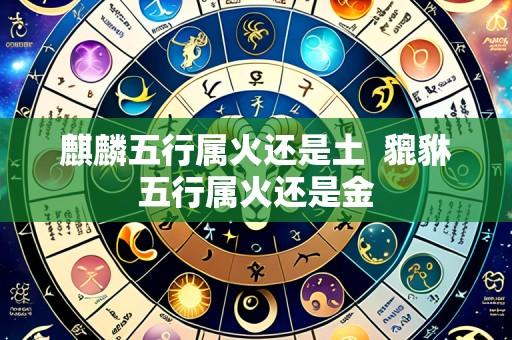 麒麟五行属火还是土  貔貅五行属火还是金