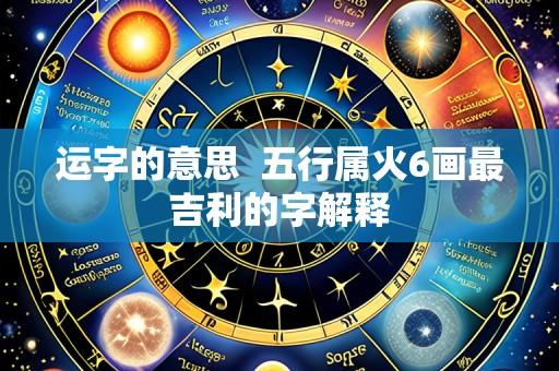 运字的意思  五行属火6画最吉利的字解释