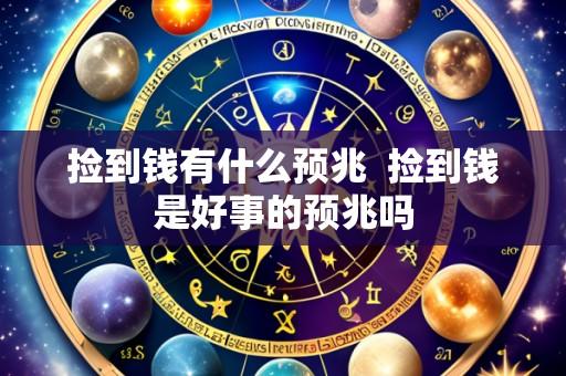 捡到钱有什么预兆 捡到钱是好事的预兆吗