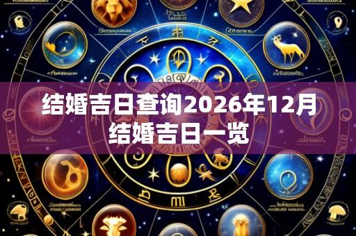 结婚吉日查询2026年12月结婚吉日一览
