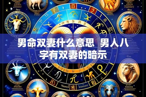男命双妻什么意思  男人八字有双妻的暗示
