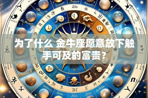 为了什么 金牛座愿意放下触手可及的富贵？