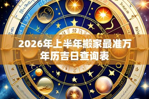 2026年上半年搬家最准万年历吉日查询表