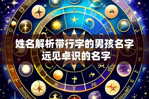 姓名解析带行字的男孩名字 远见卓识的名字