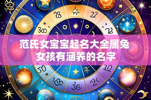 范氏女宝宝起名大全属兔 女孩有涵养的名字