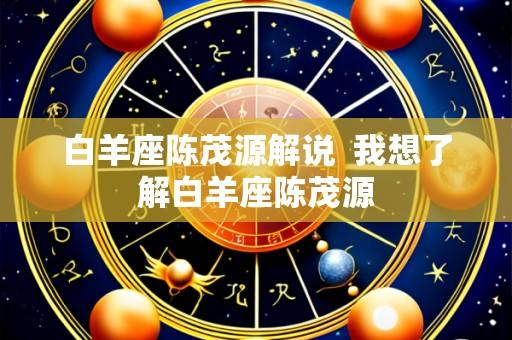 白羊座陈茂源解说 我想了解白羊座陈茂源