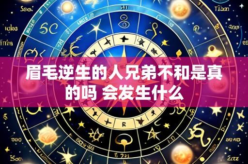 眉毛逆生的人兄弟不和是真的吗 会发生什么
