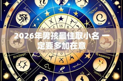 2026年男孩最佳取小名 一定要多加在意