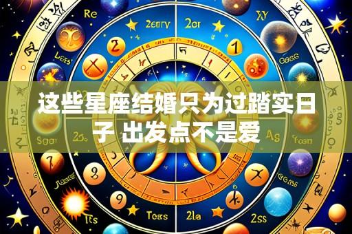 这些星座结婚只为过踏实日子 出发点不是爱