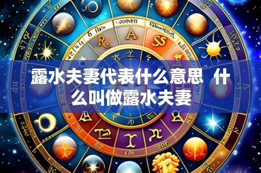 露水夫妻代表什么意思  什么叫做露水夫妻