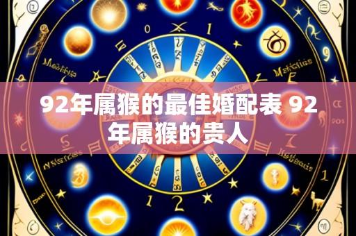 92年属猴的最佳婚配表 92年属猴的贵人