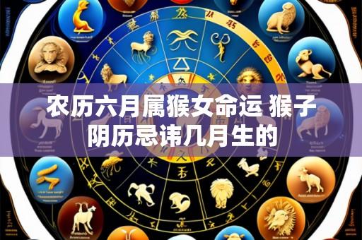 农历六月属猴女命运 猴子阴历忌讳几月生的