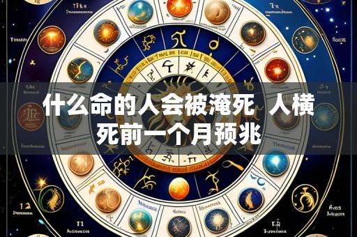 什么命的人会被淹死 人横死前一个月预兆