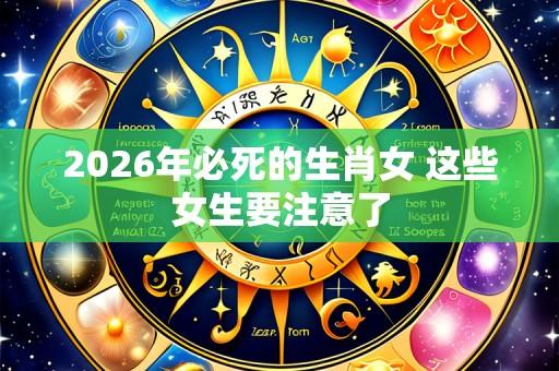 2026年必死的生肖女 这些女生要注意了