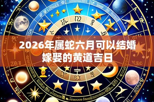 2026年属蛇六月可以结婚嫁娶的黄道吉日