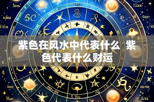 紫色在风水中代表什么  紫色代表什么财运