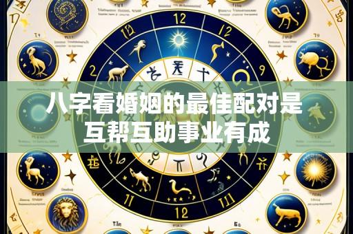 八字看婚姻的最佳配对是 互帮互助事业有成