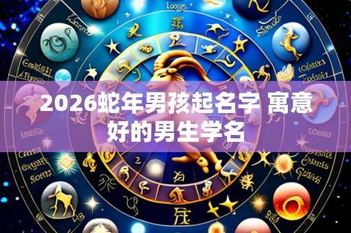2026蛇年男孩起名字 寓意好的男生学名