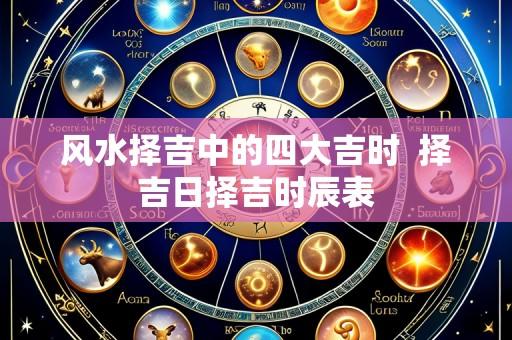 风水择吉中的四大吉时  择吉日择吉时辰表