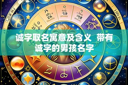 诚字取名寓意及含义 带有诚字的男孩名字
