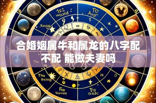 合婚姻属牛和属龙的八字配不配 能做夫妻吗