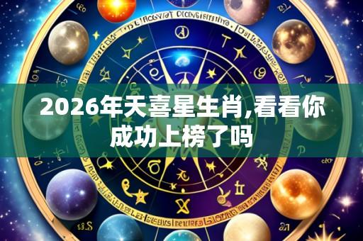 2026年天喜星生肖,看看你成功上榜了吗