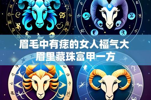 眉毛中有痣的女人福气大 眉里藏珠富甲一方