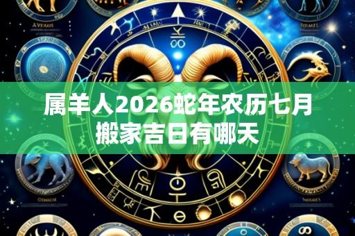 属羊人2026蛇年农历七月搬家吉日有哪天