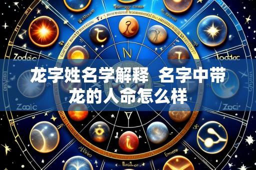 龙字姓名学解释  名字中带龙的人命怎么样