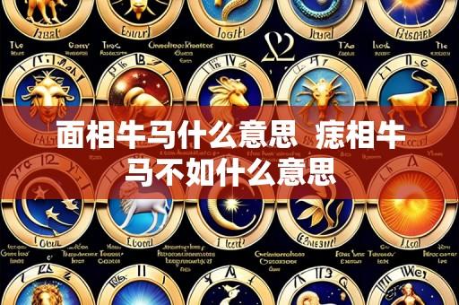 面相牛马什么意思  痣相牛马不如什么意思