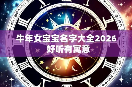 牛年女宝宝名字大全2026 好听有寓意