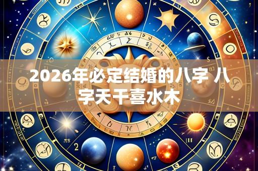 2026年必定结婚的八字 八字天干喜水木