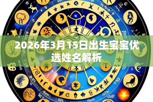 2026年3月15日出生宝宝优选姓名解析