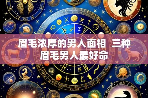 眉毛浓厚的男人面相 三种眉毛男人最好命