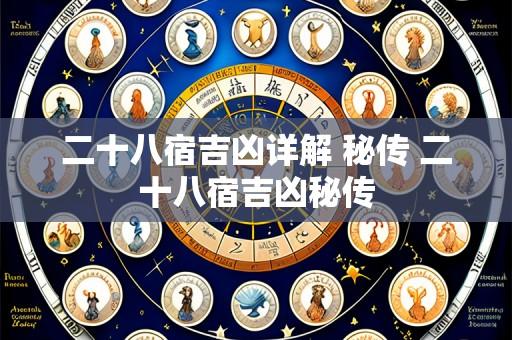 二十八宿吉凶详解 秘传 二十八宿吉凶秘传
