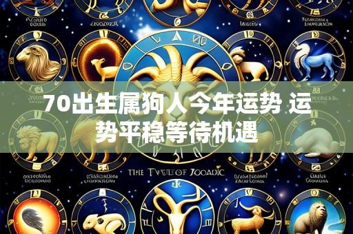 70出生属狗人今年运势 运势平稳等待机遇