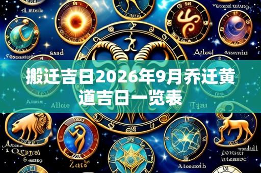 搬迁吉日2026年9月乔迁黄道吉日一览表