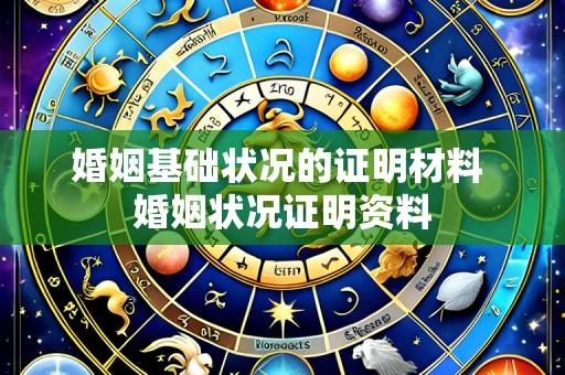 婚姻基础状况的证明材料 婚姻状况证明资料