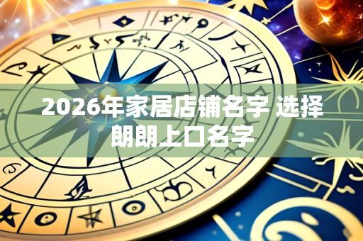 2026年家居店铺名字 选择朗朗上口名字