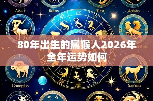 80年出生的属猴人2026年全年运势如何